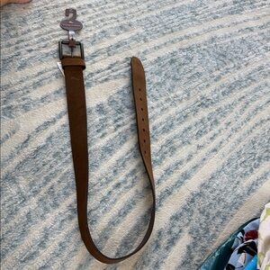 Tommy Bahama Brown Suede Men's Belt with Bronze Buckle Size S 30-32